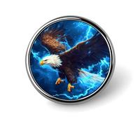 Broche Aigle chauve, oiseau américain, ornée d'un tonnerre, pour femmes et hommes, badge de mode, épinglette pour fête ou mariage