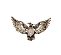 Broche Aigle Vintage Strass Animaux Oiseau Cristal Vert Larme Avec Œil Style Punk Accessoire Élégant Pour Femme Homme Revers Chapeau Sac Ou Costume Bijoux Pour Père Ou Ami (Doré)