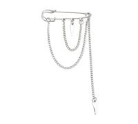 Broche Alêne Cool Double Couche Pompons Chaîne Revers Boucle Exquis Métal Tendance Unisexe Badges Hommes Costume Broches, Métal
