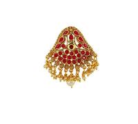 Broche Ambada ornée de pierres cloutées de couleur rouge pour femmes/filles. Patrimoine culturel : Célébrez vos racines avec nos superbes épingles Ambada qui honorent la tradition.