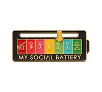 Broche amusante avec éléments mobiles - Broche artistique pour sac, sac à dos et vêtements, Normale, Métal non précieux