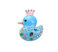 Broche amusante en forme de canard avec couronnes et cristaux pour la mode légère et sécurisée, accessoire de mode, broche en strass, One Size, Comme décrit