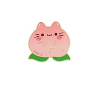 Broche amusante en forme de chat avec des facteurs de fruits - Motif animal - Broche tendance pour homme et femme - Jolie broche avec revêtement en poussée, Einheitsgröße, comme décrit