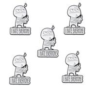 Broche amusante « I Hate Everyone », broche amusante à doigt d'honneur amusant, broche interactive exprimant l'humeur, broche en émail cadeau amusant