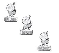 Broche amusante « I Hate Everyone », broche amusante à doigt d'honneur amusant, broche interactive exprimant l'humeur, broche en émail cadeau amusant