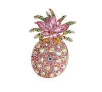 Broche ananas en cristal étincelant avec motif d'ananas, taille unique, Comme décrit