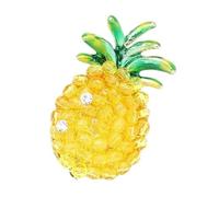 Broche ananas étincelante pour accessoire de mode polyvalent avec cristaux, légère, confortable, sans danger pour la peau, cadeau broche