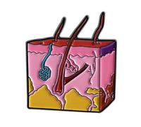 Broche anatomique en émail - Badge géométrique en alliage de zinc pour les amateurs de biologie, 1 pièce, QHXZ4156, Métal, Agate