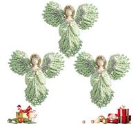 Broche Ange En Perles Faite Main, 3 Pièces, Motif Plume, Pour Femmes Et Hommes, élégante Broche Vintage En Cristal En Forme D'ailes D'ange, Bijou à épingler, Cadeau Pour Tous Les Jours, Noël, F green