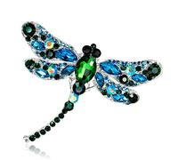 Broche Animal, Broche Libellule, Forme d'Animal Cristal Broches, Broches Strass pour Cadeau d'Anniversaire De Femmes Filles Fournitures De Fête De Mariage Noël (Vert)