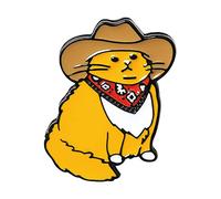 Broche animal mignon dessin animé western cowboy chats enfance animation périphérique broche, taille unique, métal, sans pierre précieuse, one size, Métal, Pas de gemme