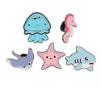 Broche Animaux Marins 5Pcs 2,5x1,9x1cm Alliage Noël | Pin's à Motif Mignon, Épingle de Revers de Mode, Mix-And-Set Non-Fading