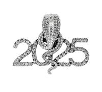 Broche année serpent 2025, broche ornée de serpent à la mode 2025 pour les amateurs de mode