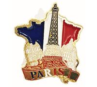 Broche Apeca Multicolore Paris France Souvenir Tour Eiffel Cadeaux Métal Drapeaux 3 x2.5cm