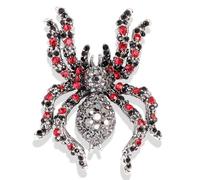 Broche araignée d'Halloween pour femme, punk, gothique, cristal, strass, broche vintage noire et bleue, épingles à insectes, personnalité, sac à dos, badge, chapeau, sac à bijoux, Medium, Acier allié