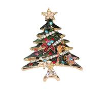 Broche arbre de Noël en cristal strass pour femme unisexe en émail botanique accessoire ami fête épingle, Onesize