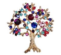 Broche arbre de vie en cristal de qualité pour femme, cadeau de Noël, cadeau d'anniversaire pour sa femme, maman, Métal
