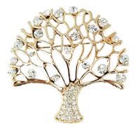 Broche arbre de vie en cristal de qualité pour femme, cadeau de Noël, cadeau d'anniversaire pour sa femme, maman, Métal