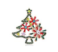 Broche arbre rotatif avec strass colorés - Broche joyeux Noël pour fête, femme et fille - Décoration de Noël