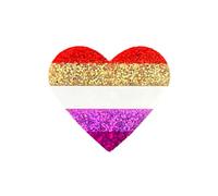 Broche arc-en-ciel LGBTQ en forme de cœur en forme de cœur avec paillettes en acrylique pour homosexuels lesbiennes trans, Acrylique, Pas de gemme