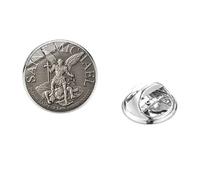 Broche Archange Saint Michel Protect Me Saint Bouclier Amulette Symbole de Protection Verre Dôme Broches en Acier Inoxydable Broches Épinglettes