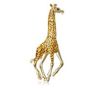 Broche artistique à long cou en forme de girafe avec strass - Accessoire de costume parfait pour les tenues décontractées - Pin girafe