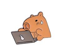Broche artistique en forme d'animal avec Capybaras - Accessoire de costume élégant - Broches décontractées pour les amateurs de mode - Broche en métal, One Size, Comme décrit