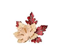 Broche artistique en forme d'animal japonais chinois en forme de feuille d'érable rouge en alliage - Cadeau tendance - Bijou polyvalent - Décoration de chapeau, taille unique, Comme décrit
