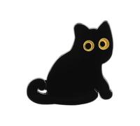 Broche artistique en forme de chat miniature avec finition polie, décoration polyvalente pour vêtements et accessoires, motif chats noirs, accessoire pour sacs, One Size, Comme décrit