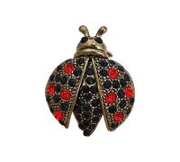 Broche artistique en forme de coccinelle avec design complexe et mécanisme de fermeture antidérapant, taille unique, Comme décrit