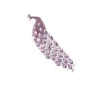 Broche artistique en forme de paon à longue queue pour mettre en valeur votre mode unique, bijoux de vêtements colorés en cristal, bijoux de soirée, taille unique, Comme décrit