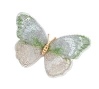 Broche artistique en forme de papillon avec revêtement brodé brillant et détails en pierre, bijoux à la mode pour un usage quotidien, broche papillon unique, taille unique, Comme décrit