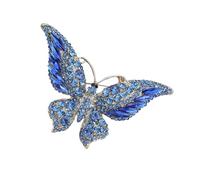 Broche artistique en forme de papillon avec revêtement émaillé brillant et détails en pierre, bijoux à la mode pour un usage quotidien, broche papillon unique, taille unique, Comme décrit