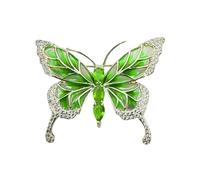 Broche artistique en forme de papillon avec revêtement émaillé brillant et détails en pierre, bijoux tendance pour un usage quotidien Broche papillon, taille unique, Comme décrit