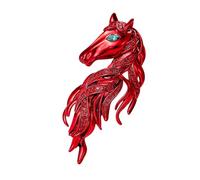 Broche artistique en forme de tête de cheval, détails artisanaux, construction en alliage pour cadeau, amateurs de mode, accessoire de cheval tendance, One Size, Comme décrit