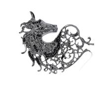 Broche artistique en métal en forme de cheval fabriquée à la main - Pour corsage - Pour un usage quotidien - Bijou élégant en alliage, taille unique, Comme décrit