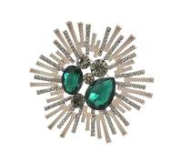 Broche artistique en strass pour femme - Style baroques - Bijoux vintage en alliage léger - Accessoire pour sacs et chapeaux - Broche vintage délicate en alliage, 6.2cm, Comme décrit