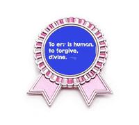 Broche avec citation Divine Pardonne Humaine Erreur Humaine Rose Winner Award Medal, M, Métal