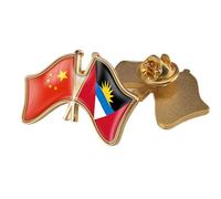 Broche Avec Drapeau Croisé De Chine Et D'Antigua-Et-Barbuda - Épingle À Revers Avec Imprimé Bannière Patriotique Vintage Badge De Nation Novatrice Accessoires Pour Vêtements Bijoux Cadeau Papillon A