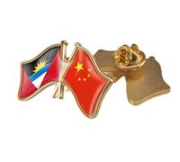 Broche Avec Drapeau Croisé De La Chine Et D'Antigua-Et-Barbuda Épingle À Revers Avec Imprimé Bannière Patriotique Vintage Badge De Nation Novatrice Accessoires Pour Vêtements Bijoux Cadeau Papillon B
