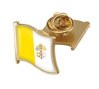 Broche Avec Drapeau Du Vatican - Broche Avec Emblème Rétro Imprimé Du Nom Du Pays, Badge Patriotique Pour Vêtements, Sacs, Chemises, Accessoires De Voyage