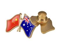 Broche Avec Insignes Croisés De Chine Et D'Australie - Épingle À Revers Simple Avec Drapeau En Cristal, Broche Magnétique Patriotique Pour Bouton Unisexe A