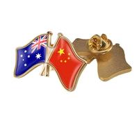 Broche Avec Insignes Croisés De Chine Et D'Australie - Épingle À Revers Simple Avec Drapeau En Cristal, Broche Magnétique Patriotique Pour Papillon Unisexe B