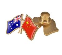Broche Avec Insignes Croisés De Chine Et D'Australie - Épingle À Revers Simple Avec Drapeau En Cristal, Broche Magnétique Patriotique Pour Bouton Unisexe B