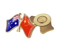 Broche Avec Insignes Croisés De Chine Et D'Australie - Épingle À Revers Simple Avec Drapeau En Cristal, Broche Magnétique Patriotique Pour Unisexe