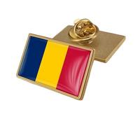 Broche Avec Le Drapeau Du Tchad - Épingle À Lettres Patriotique Avec Drapeau Mondial, Broche Fantaisie, Boucle De Revers, Breloque, Bijoux Pour Femmes Et Hommes, Cadeau Rectangulaire