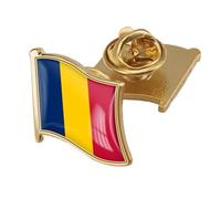 Broche Avec Le Drapeau Du Tchad - Motif Patriotique Avec Lettres Imprimées, Épingles Fantaisie, Épingle À Revers, Boucle, Bijoux Pour Femmes Et Hommes, Souvenir, Cadeau, Drapeau