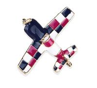 Broche avion en émail doré raffiné pour femme - Badge élégant en forme d'avion volant - Excellent accessoire pour les amateurs d'aviation et les équipages de conduite, One Size, Métal