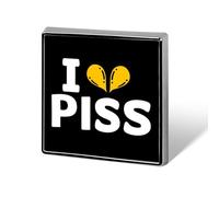 Broche/badge carré « J'aime pisser » (1,8 cm) pour chapeau ou sac à dos