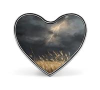 Broche/badge en aluminium en forme de cœur, insigne d'orage, pour sacs à dos et chapeaux.